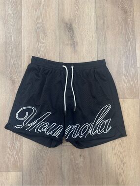 Black Youngla Script Mesh Shorts - XL